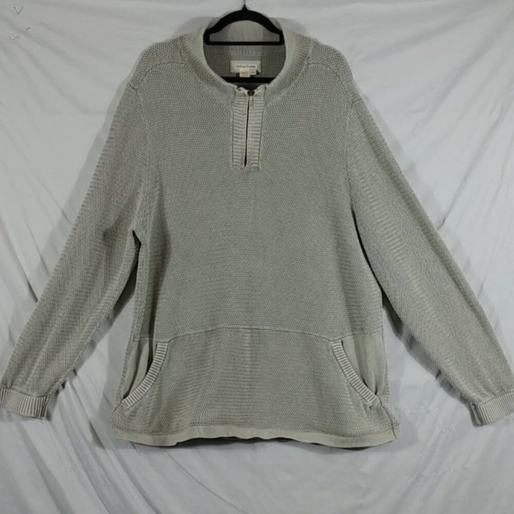 Carbon2Cobalt Men's Light Grey 100% COTTON Kanga Pouch Big&Tall Sweater Size XXL